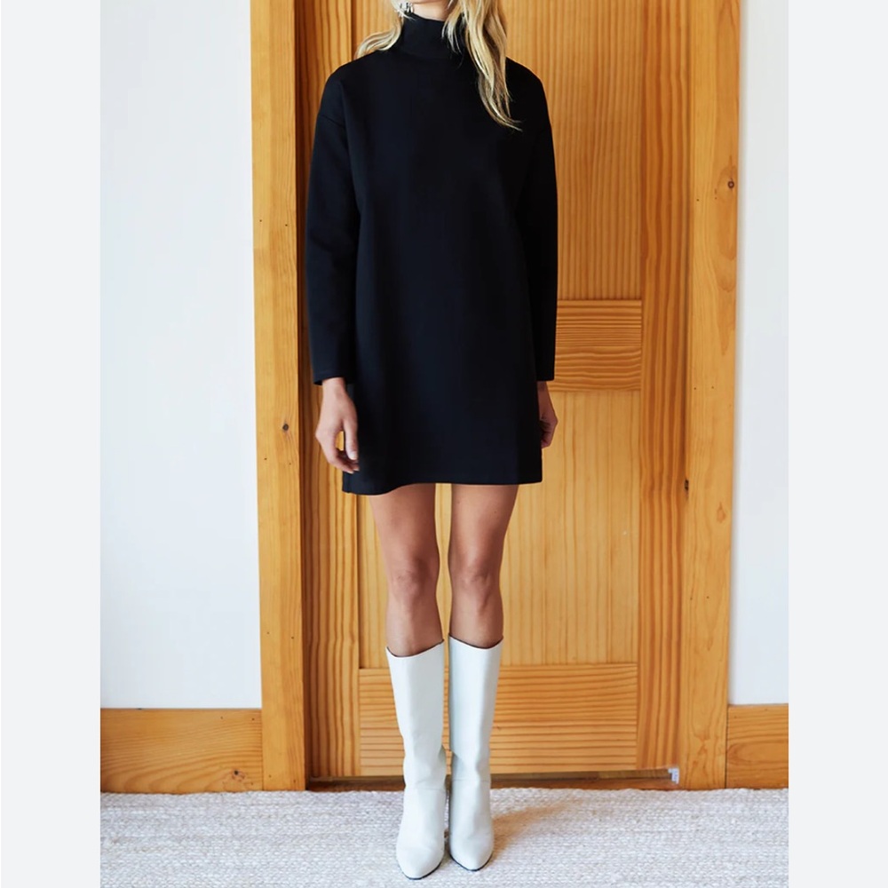 Emerson Fry Black Eddie Turtleneck Tunic Mini Dress Small NWT